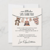 私たちの小さなブー女の子ピンクハロウィーン赤ちゃんシャワー サンキューカード (正面)