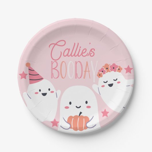 私たちの小さなブー誕生日の装飾 ペーパープレート (正面)