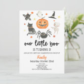 私たちの小さなブー誕生日パーティーのハロウィーン 招待状 (スタンド正面)