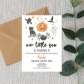 私たちの小さなブー誕生日パーティーのハロウィーン 招待状