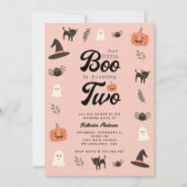 私たちの小さなブー2ハロウィーンかわいい誕生日 招待状 (正面)