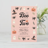 私たちの小さなブー2ハロウィーンかわいい誕生日 招待状 (スタンド正面)