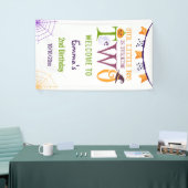 私たちの小さなブー2歳、ハロウィーン2歳の誕生日 横断幕 (トレードショー)