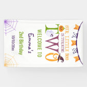 私たちの小さなブー2歳、ハロウィーン2歳の誕生日 横断幕 (横)