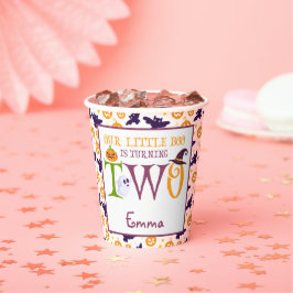 私たちの小さなブー2歳、ハロウィーン2歳の誕生日 紙コップ