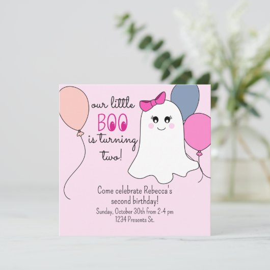私たちの小さなブー2nd誕生日パーティの招待状 招待状 (スタンド正面)
