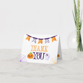 私たちの小さなブー ハロウィン1歳の誕生日ありがとう サンキューカード