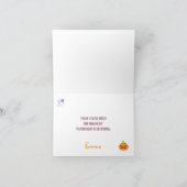 私たちの小さなブー ハロウィン 1歳の誕生日ありがとう サンキューカード (内部)