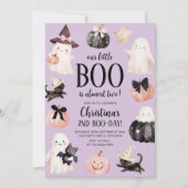 私たちの小さなブー ハロウィン 2歳の誕生日パーティー 招待状 (正面)