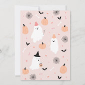 私たちの小さなブー – 1st誕生日ハロウィーン招待状 セーブザデート (裏面)