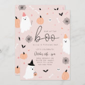 私たちの小さなブー – 1st誕生日ハロウィーン招待状 セーブザデート (正面/裏面)