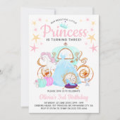 私たちの小さなプリンセスの女の子の誕生日パーティー 招待状 (正面)