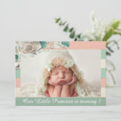 私たちの小さなプリンセスの誕生日キュートなロイヤルマリンシェル 招待状 (スタンド正面)
