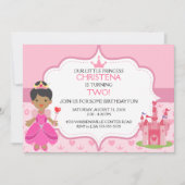 私たちの小さなプリンセスの誕生日パーティーの招待状 (AA) 招待状 (正面)