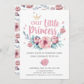 私たちの小さなプリンセスの誕生日パーティー 招待状 (正面/裏面)