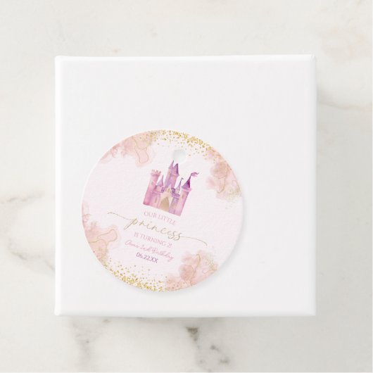 私たちの小さなプリンセス王室の城の誕生日パーティー フェイバータグ (インサイチュ)