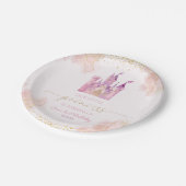 私たちの小さなプリンセス王室の城の誕生日パーティー ペーパープレート (アングル)