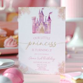 私たちの小さなプリンセス王室の城の誕生日パーティー 招待状