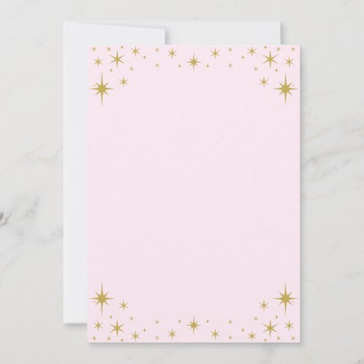 私たちの小さなプリンセス王室の金ゴールドとピンクの誕生日 招待状 (裏面)