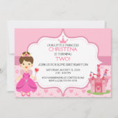 私たちの小さなプリンセス誕生日パーティーの招待状(BR) 招待状 (正面)