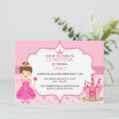私たちの小さなプリンセス誕生日パーティーの招待状(BR) 招待状 (スタンド正面)