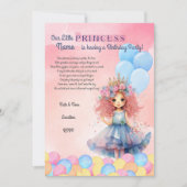 私たちの小さなプリンセス誕生日パーティーの招待 招待状 (正面)