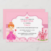 私たちの小さなプリンセス誕生日パーティーの招待(RE) 招待状 (正面/裏面)