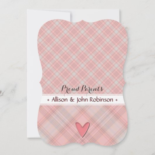 私たちの小さなプリンセス赤ちゃん女の子の誕生発表 案内状 (裏面)