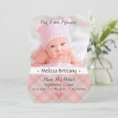 私たちの小さなプリンセス赤ちゃん女の子の誕生発表 案内状 (スタンド正面)