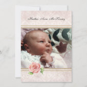 私たちの小さなプリンセス赤ちゃん女の子の誕生発表 案内状 (正面)