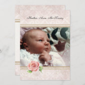 私たちの小さなプリンセス赤ちゃん女の子の誕生発表 案内状 (正面/裏面)