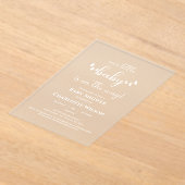 私たちの小さなベビーは赤ちゃんシャワーの途中にある アクリル招待状 (レイダウン)