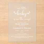 私たちの小さなベビーは赤ちゃんシャワーの途中にある アクリル招待状 (正面)