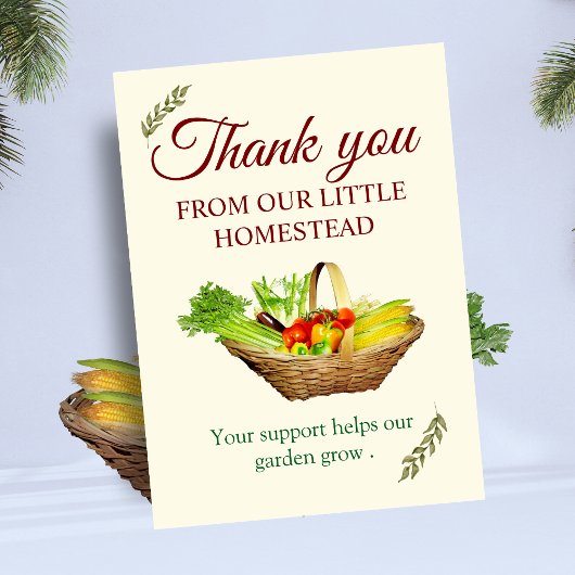 私たちの小さなホームステッドからありがとう サンキューカード