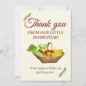 私たちの小さなホームステッドからありがとう サンキューカード (正面)