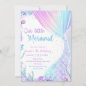 私たちの小さなマーメイド4th誕生日マーメイドパーティー 招待状 (正面)