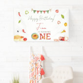 私たちの小さなミートボール1歳の誕生日 横断幕 (インサイチュ)