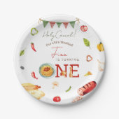私たちの小さなミートボール 1歳の誕生日 ペーパープレート (正面)