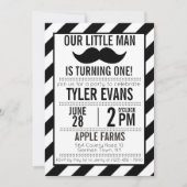 私たちの小さなムスタッシュの誕生日招待状 招待状 (正面)