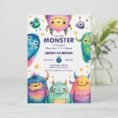 私たちの小さなモンスターの気まぐれな子供の誕生日パーティー 招待状 (スタンド正面)