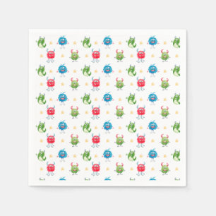 私たちの小さなモンスターの誕生日パーティー スタンダードカクテルナプキン