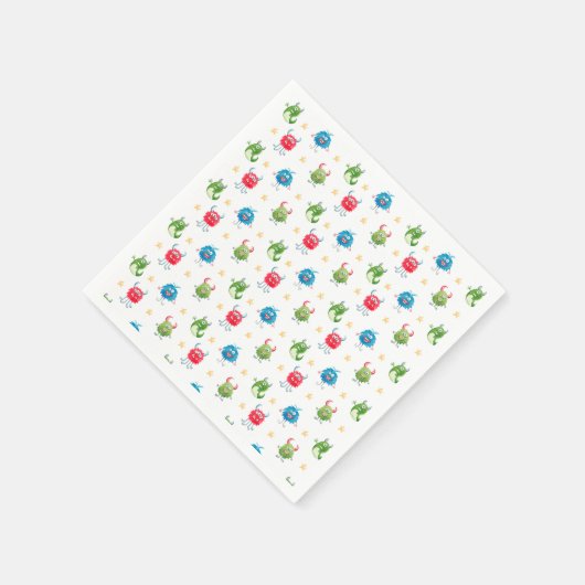 私たちの小さなモンスターの誕生日パーティー スタンダードカクテルナプキン (角)