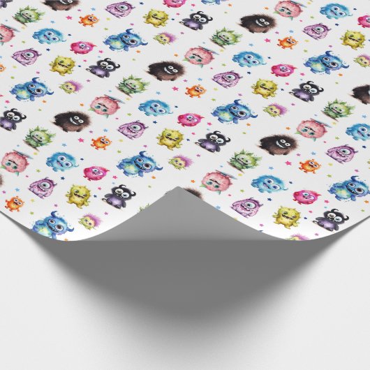 私たちの小さなモンスターの誕生日パーティー ラッピングペーパー (角)