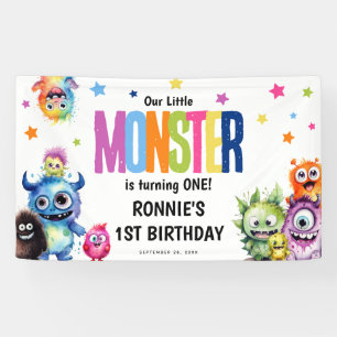 私たちの小さなモンスターの誕生日パーティー 横断幕