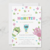 私たちの小さなモンスターの誕生日招待状 招待状 (正面)