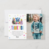 私たちの小さなモンスターの誕生日 サンキューカード (正面)