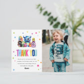 私たちの小さなモンスターの誕生日 サンキューカード (スタンド正面)