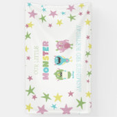 私たちの小さなモンスターの誕生日 横断幕 (縦)