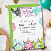 私たちの小さなモンスターキッドの誕生日パーティー 招待状