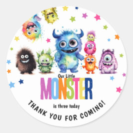 私たちの小さなモンスター 何歳でも 誕生日パーティー ラウンドシール